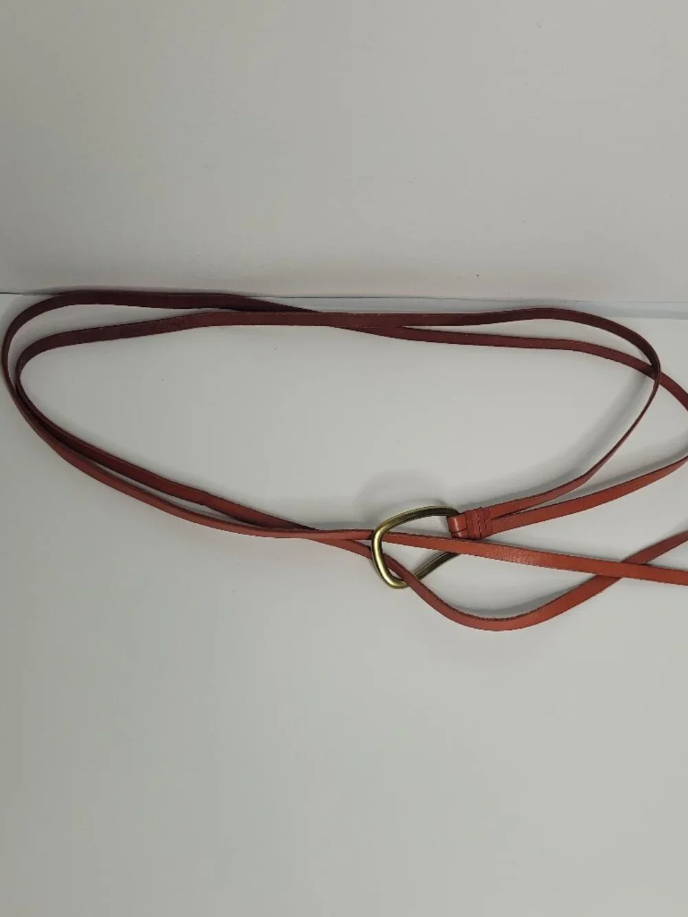 Burnt orange layered thin skinny boho western minimalist wrap around belt